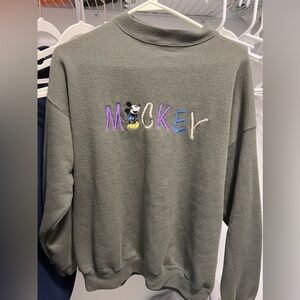 Vintage Mickey Mouse Crewneck (Olive Green)